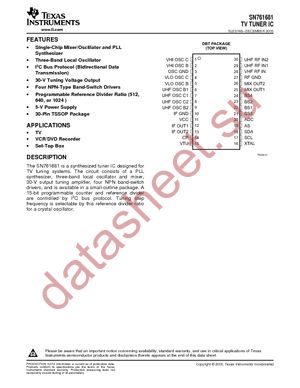 SN761681DBTG4 datasheet  